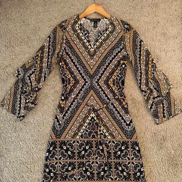 INC International Concepts Printed Bell Sleeve Dress - Picture 10 of 16